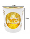 Tradineur - Portavelas de Navidad de cristal, adorno, soporte para velas, decoración, centros de mesa, estanterías, 7 x 8 cm, mo