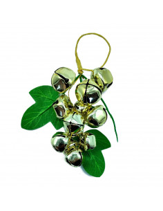 Tradineur - Colgante navideño de cascabeles de 13 cm - Fabricado en Metal y Plástico - Decoración para temporada navideña - Colo