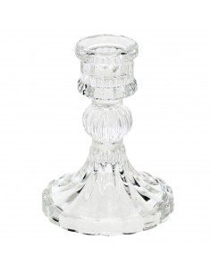 Tradineur - Portavelas de vidrio, soporte para velas cilíndricas, alargadas, decoración, centros de mesa, Navidad, bodas, fiesta