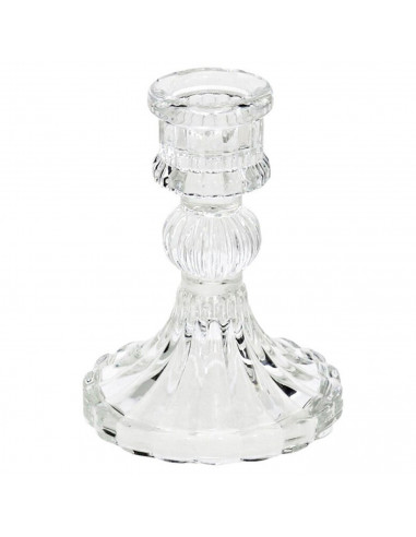 Tradineur - Portavelas de vidrio, soporte para velas cilíndricas, alargadas, decoración, centros de mesa, Navidad, bodas, fiesta