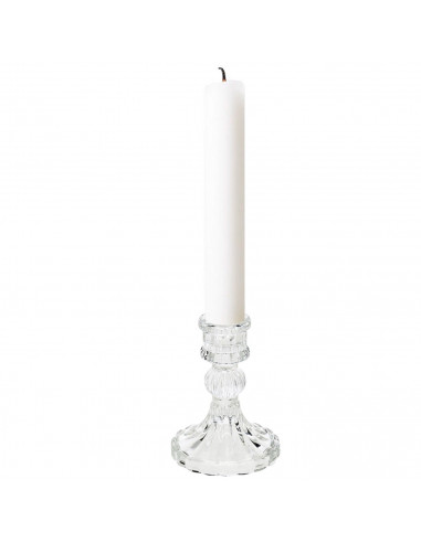 Tradineur - Portavelas de vidrio, soporte para velas cilíndricas, alargadas, decoración, centros de mesa, Navidad, bodas, fiesta