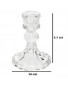 Tradineur - Portavelas de vidrio, soporte para velas cilíndricas, alargadas, decoración, centros de mesa, Navidad, bodas, fiesta