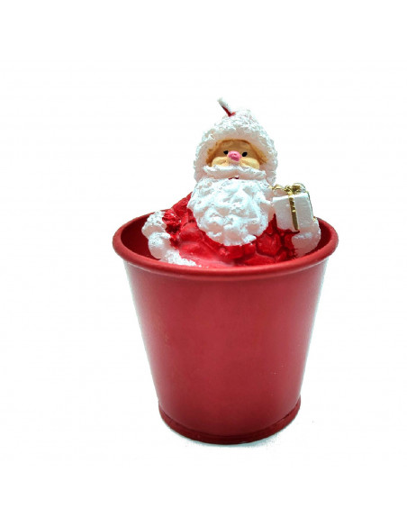 Tradineur - Vasos con vela para navidad con figuras - Base de Metal - Decoración para temporada navideña - Ø 6 x 8 cm - Color Su