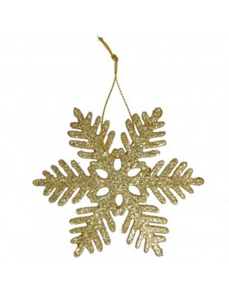 Tradineur - Copo de nieve colgante con glitter, plástico, purpurina brillante, adorno, árbol de Navidad, decoración festiva, hog Tradineur - Copo de nieve colgante con glitter, plástico, purpurina brillante, adorno, árbol de Navidad, decoración festiva, hog