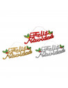Tradineur - Letrero Colgante "Feliz Navidad" estilo Metalizado - Fabricado en Plástico - Decoración para temporada navideña - 12