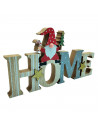 Tradineur - Letrero navideño "Home" con gnomo navideño - Fabricado en madera - Decoración para temporada navideña 