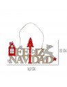 Tradineur - Letrero Colgante "Feliz Navidad" - Fabricado en Madera - Decoración para temporada navideña - 22 x 42 x 0,5 cm