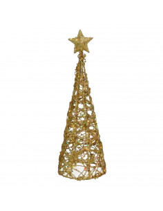 Tradineur - Árboles de decoración para navidad con brillantina - Fabricado en plástico y Metal - Ø 10 x 30 cm - Colores Aleatori