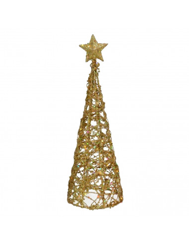 Tradineur - Árboles de decoración para navidad con brillantina - Fabricado en plástico y Metal - Ø 10 x 30 cm - Colores Aleatori