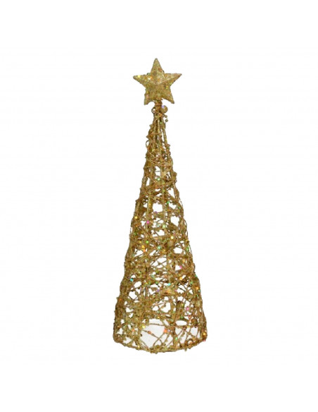 Tradineur - Árboles de decoración para navidad con brillantina - Fabricado en plástico y Metal - Ø 10 x 30 cm - Colores Aleatori