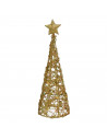 Tradineur - Árboles de decoración para navidad con brillantina - Fabricado en plástico y Metal - Ø 10 x 30 cm - Colores Aleatori
