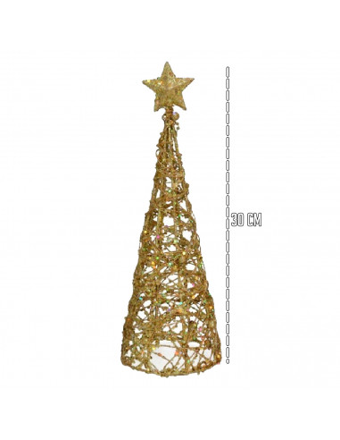 Tradineur - Árboles de decoración para navidad con brillantina - Fabricado en plástico y Metal - Ø 10 x 30 cm - Colores Aleatori