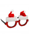 Tradineur - Gafas navideñas con diseño de gorro navideño Santa Claus - Fabricado en poliéster y plástico - 9,5 x 15 cm 