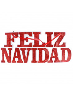 Tradineur - Letrero Colgante "Feliz Navidad" estilo Brillante - Fabricado en Plástico - Decoración para temporada navideña - 19