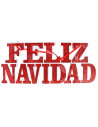 Tradineur - Letrero Colgante "Feliz Navidad" estilo Brillante - Fabricado en Plástico - Decoración para temporada navideña - 19