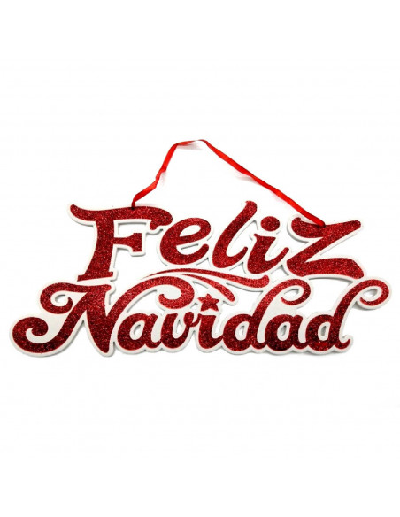 Tradineur - Letreros Colgantes "Feliz Navidad" estilo Brillantina - Fabricado en Plástico - Decoración para temporada navideña - Tradineur - Letreros Colgantes "Feliz Navidad" estilo Brillantina - Fabricado en Plástico - Decoración para temporada navideña -