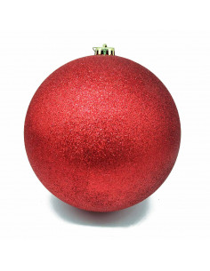 Tradineur - Bola para árbol navideño - Fabricado en plástico - Decoración para temporada navideña - Ø 20 cm - Color Rojo