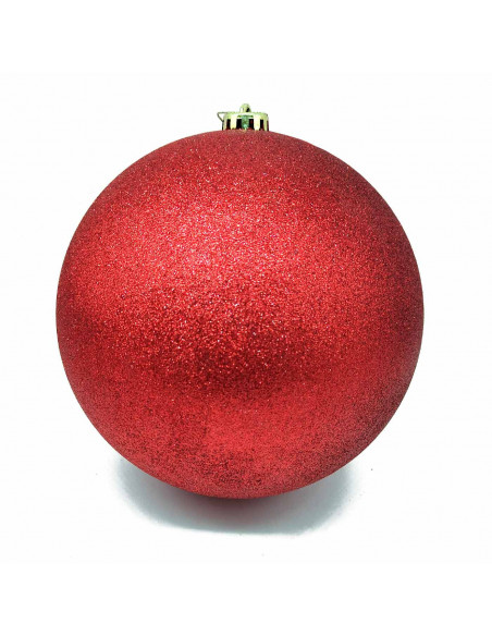 Tradineur - Bola para árbol navideño - Fabricado en plástico - Decoración para temporada navideña - Ø 20 cm - Color Rojo Tradineur - Bola para árbol navideño - Fabricado en plástico - Decoración para temporada navideña - Ø 20 cm - Color Rojo