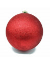 Tradineur - Bola para árbol navideño - Fabricado en plástico - Decoración para temporada navideña - Ø 20 cm - Color Rojo