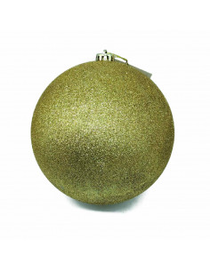 Tradineur - Bola para árbol navideño - Fabricado en plástico - Decoración para temporada navideña - Ø 20 cm - Color Dorado