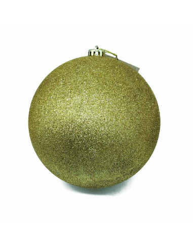 Tradineur - Bola para árbol navideño - Fabricado en plástico - Decoración para temporada navideña - Ø 20 cm - Color Dorado