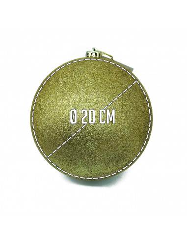 Tradineur - Bola para árbol navideño - Fabricado en plástico - Decoración para temporada navideña - Ø 20 cm - Color Dorado