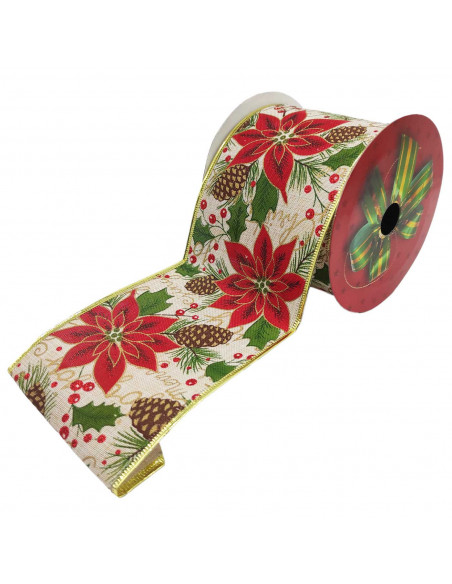 Tradineur - Cinta decorativa con motivos navideños, mate, poliéster, envolver regalos, manualidades, adorno para árbol de Navida Tradineur - Cinta decorativa con motivos navideños, mate, poliéster, envolver regalos, manualidades, adorno para árbol de Navida