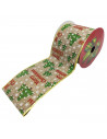 Tradineur - Cinta decorativa con motivos navideños, mate, poliéster, envolver regalos, manualidades, adorno para árbol de Navida