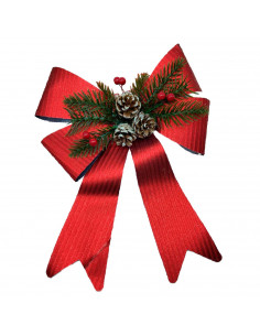Tradienur - Lazos Navideños con Rayas - Fabricado en Poliéster y Plástico - Decoración para temporada navideña - 30 x 22 cm - Co