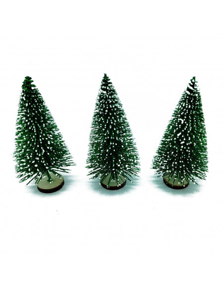 Tradineur - Sets de 3 pinos nevados navideños - Fabricado en Plástico y Hierro - Decoración para temporada navideña - Ø 5,5 x 10 Tradineur - Sets de 3 pinos nevados navideños - Fabricado en Plástico y Hierro - Decoración para temporada navideña - Ø 5,5 x 10