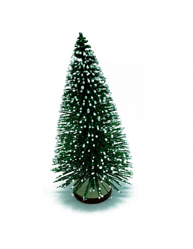 Tradineur - Sets de 3 pinos nevados navideños - Fabricado en Plástico y Hierro - Decoración para temporada navideña - Ø 5,5 x 10