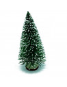 Tradineur - Sets de 3 pinos nevados navideños - Fabricado en Plástico y Hierro - Decoración para temporada navideña - Ø 5,5 x 10