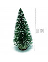Tradineur - Sets de 3 pinos nevados navideños - Fabricado en Plástico y Hierro - Decoración para temporada navideña - Ø 5,5 x 10