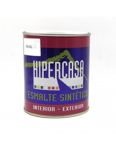 Hipercasa - Bote de pintura esmalte al disolvente color marrón cuero 750 ml, válido para multitud de superficies de interior y e