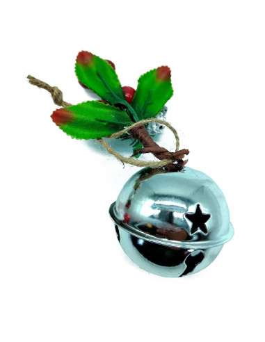 Tradineur - Cascabeles colgantes con piña - Fabricado en Poliéster y Hierro - Decoración para temporada navideña - Ø 6 x 10 cm -