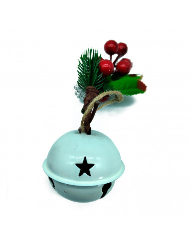 Tradineur - Cascabeles colgantes con piña - Fabricado en Poliéster y Hierro - Decoración para temporada navideña - Ø 6 x 10 cm -
