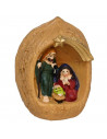 Tradineur - Mini nacimiento en nuez de resina, decoración Navidad, belén, pesebre, figura, adorno de sobremesa, estanterías, hog