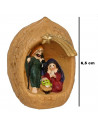 Tradineur - Mini nacimiento en nuez de resina, decoración Navidad, belén, pesebre, figura, adorno de sobremesa, estanterías, hog