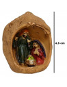 Tradineur - Mini nacimiento en nuez de resina, decoración Navidad, belén, pesebre, figura, adorno de sobremesa, estanterías, hog