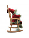Tradineur - Figura de Santa Claus en mecedora - Fabricado en Madera y Poliéster - Decoración para temporada navideña - 35 x 15,5