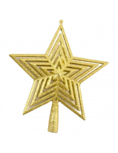 Tradineur - Estrellas para árbol navideño - Fabricado en Plástico - Decoración para temporada navideña - 21 cm - Modelo Surtido