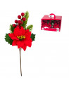 Tradineur - Muerdago navideño con palo - Fabricado en Poliéster y Plástico - Decoración para temporada Navideña - 26 cm