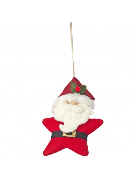 Tradineur - Colgante de figura de Navidad, poliéster, adorno para árbol, chimeneas, decoración festiva, hogar, 9,5 x 2,5 x 11,5