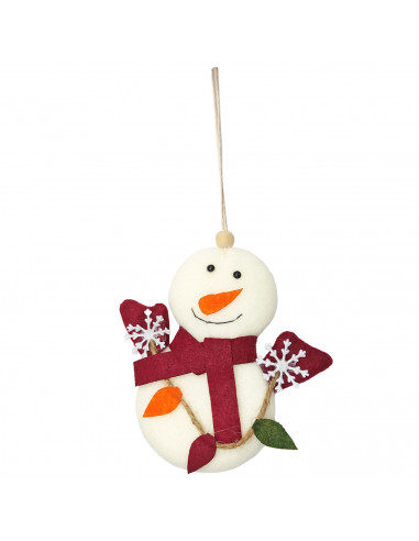 Tradineur - Colgante de figura de Navidad, poliéster, adorno para árbol, chimeneas, decoración festiva, hogar, 9,5 x 2,5 x 11,5