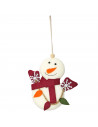 Tradineur - Colgante de figura de Navidad, poliéster, adorno para árbol, chimeneas, decoración festiva, hogar, 9,5 x 2,5 x 11,5