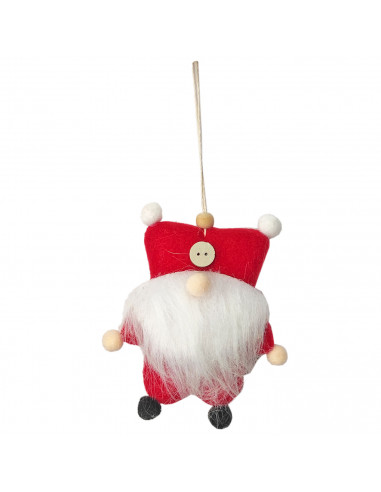 Tradineur - Colgante de figura de Navidad, poliéster, adorno para árbol, chimeneas, decoración festiva, hogar, 9,5 x 2,5 x 11,5