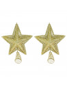 Tradineur - Estrella para punta del árbol con purpurina - Fabricado en Plástico - Decoración para temporada Navideña - Color Dor