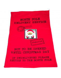 Tradineur - Saco de Papá Noel decorativo, poliéster, bolsa para regalos de Santa Claus, adornos, árbol de Navidad (Rojo, 90 x 60