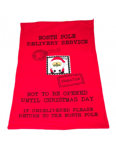 Tradineur - Saco de Papá Noel decorativo, poliéster, bolsa para regalos de Santa Claus, adornos, árbol de Navidad (Rojo, 90 x 60