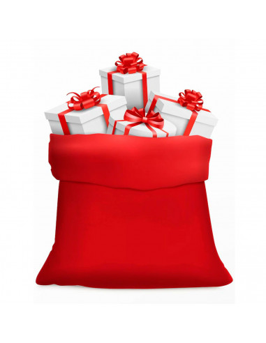 Tradineur - Saco de Papá Noel decorativo, poliéster, bolsa para regalos de Santa Claus, adornos, árbol de Navidad (Rojo, 90 x 60